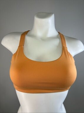 girlfriend collective Scoop Neck Sports Bra in Orange XS